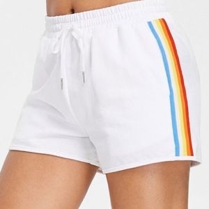 NWT H&M rainbow side strip shorts